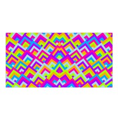 Colorful Trendy Chic Modern Chevron Pattern Satin Shawl 45  X 80  by GardenOfOphir