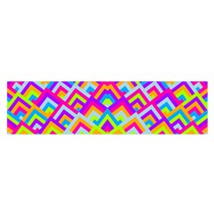 Colorful Trendy Chic Modern Chevron Pattern Oblong Satin Scarf (16  X 60 ) by GardenOfOphir