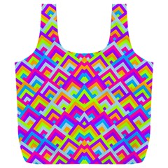 Colorful Trendy Chic Modern Chevron Pattern Full Print Recycle Bag (xxl) by GardenOfOphir