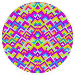 Colorful Trendy Chic Modern Chevron Pattern Round Trivet by GardenOfOphir