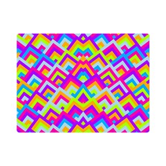 Colorful Trendy Chic Modern Chevron Pattern Premium Plush Fleece Blanket (mini) by GardenOfOphir