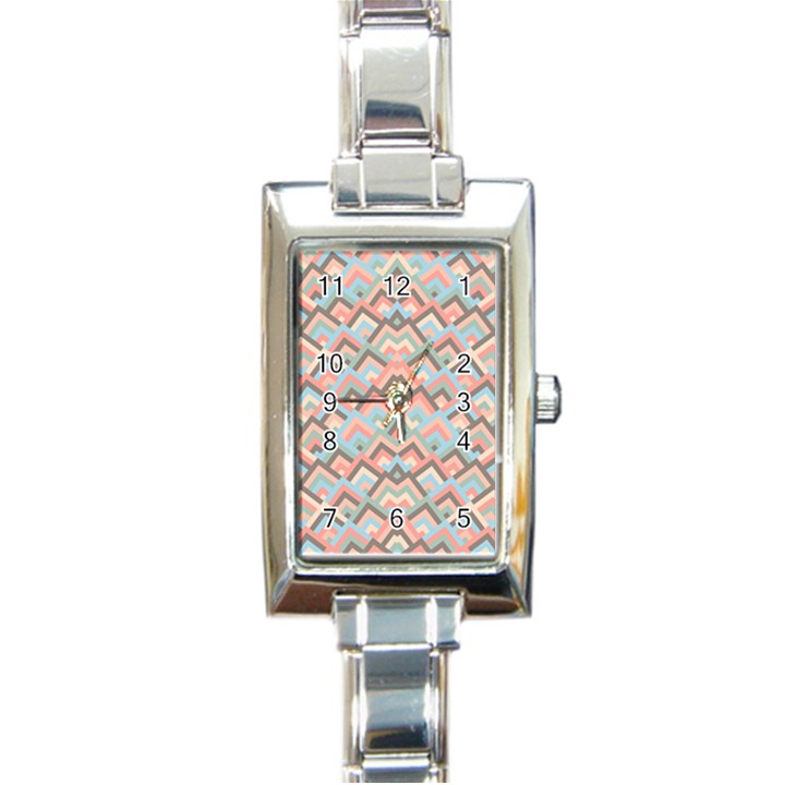 Trendy Chic Modern Chevron Pattern Rectangle Italian Charm Watch