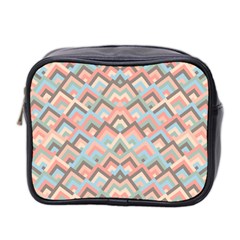 Trendy Chic Modern Chevron Pattern Mini Toiletries Bag (two Sides) by GardenOfOphir