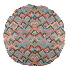 Trendy Chic Modern Chevron Pattern Large 18  Premium Round Cushions by GardenOfOphir