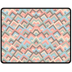 Trendy Chic Modern Chevron Pattern Two Sides Fleece Blanket (medium) by GardenOfOphir