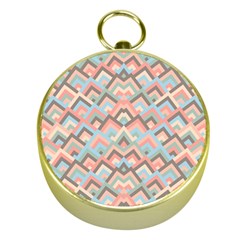 Trendy Chic Modern Chevron Pattern Gold Compasses