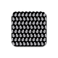 Ladybug Vector Geometric Tile Pattern Rubber Square Coaster (4 Pack) by GardenOfOphir