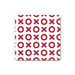 Pattern Xoxo Red White Love Square Magnet Front