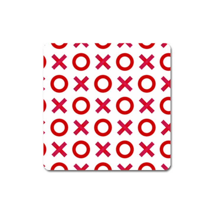 Pattern Xoxo Red White Love Square Magnet