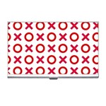 Pattern Xoxo Red White Love Business Card Holder Front