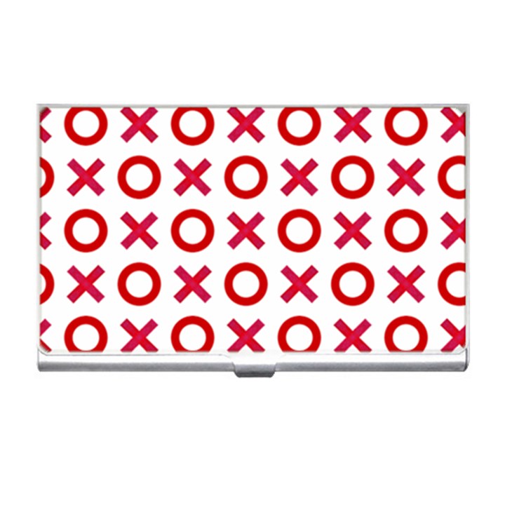 Pattern Xoxo Red White Love Business Card Holder