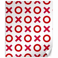 Pattern Xoxo Red White Love Canvas 8  X 10 