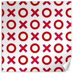 Pattern Xoxo Red White Love Canvas 12  X 12 