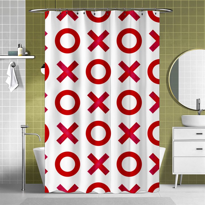 Pattern Xoxo Red White Love Shower Curtain 48  x 72  (Small) 