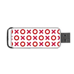 Pattern Xoxo Red White Love Portable Usb Flash (one Side)