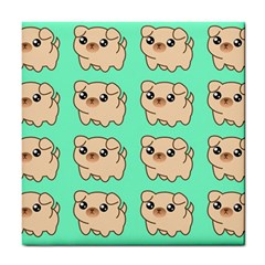 Puppy Pattern Dog Pet Tile Coaster by Jancukart