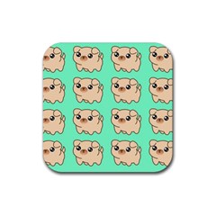 Puppy Pattern Dog Pet Rubber Coaster (square) by Jancukart