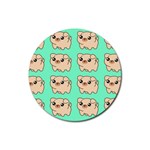 Puppy Pattern Dog Pet Rubber Round Coaster (4 pack) Front