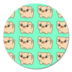 Puppy Pattern Dog Pet Magnet 5  (round) by Jancukart