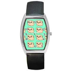 Puppy Pattern Dog Pet Barrel Style Metal Watch by Jancukart