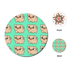 Puppy Pattern Dog Pet Playing Cards Single Design (round)