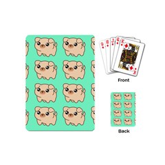 Puppy Pattern Dog Pet Playing Cards Single Design (mini) by Jancukart