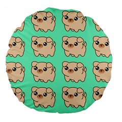 Puppy Pattern Dog Pet Large 18  Premium Flano Round Cushions