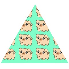 Puppy Pattern Dog Pet Wooden Puzzle Triangle by Jancukart