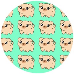 Puppy Pattern Dog Pet Wooden Puzzle Round by Jancukart