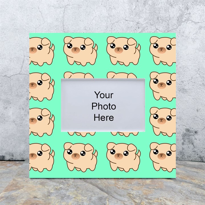 Puppy Pattern Dog Pet White Box Photo Frame 4  x 6 