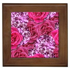 Roses Pink Tourmaline Seamless Framed Tile