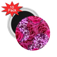 Roses Pink Tourmaline Seamless 2 25  Magnets (10 Pack) 