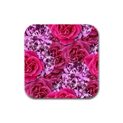 Roses Pink Tourmaline Seamless Rubber Square Coaster (4 Pack) by Jancukart