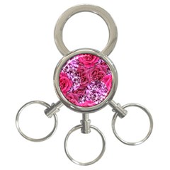 Roses Pink Tourmaline Seamless 3-ring Key Chain