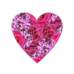 Roses Pink Tourmaline Seamless Heart Magnet