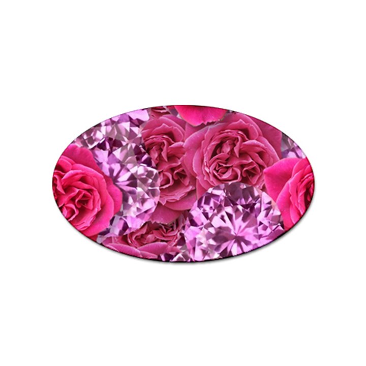 Roses Pink Tourmaline Seamless Sticker Oval (100 pack)