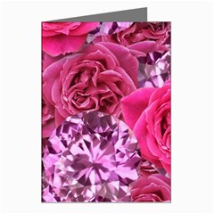 Roses Pink Tourmaline Seamless Greeting Cards (pkg Of 8)