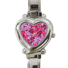 Roses Pink Tourmaline Seamless Heart Italian Charm Watch