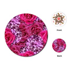 Roses Pink Tourmaline Seamless Playing Cards Single Design (round) by Jancukart