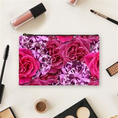 Roses Pink Tourmaline Seamless Cosmetic Bag (medium) by Jancukart