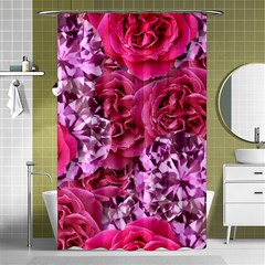 Roses Pink Tourmaline Seamless Shower Curtain 48  X 72  (small)  by Jancukart