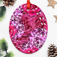 Roses Pink Tourmaline Seamless Ornament (oval Filigree)