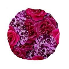 Roses Pink Tourmaline Seamless Standard 15  Premium Round Cushions