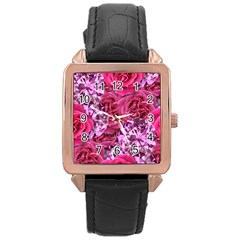 Roses Pink Tourmaline Seamless Rose Gold Leather Watch 