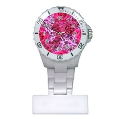 Roses Pink Tourmaline Seamless Plastic Nurses Watch