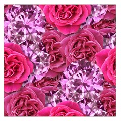 Roses Pink Tourmaline Seamless Square Satin Scarf (36  X 36 )