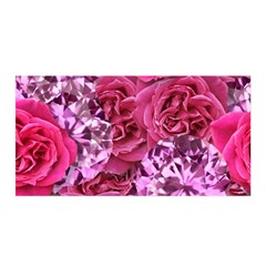 Roses Pink Tourmaline Seamless Satin Wrap 35  X 70  by Jancukart