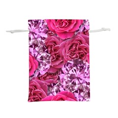 Roses Pink Tourmaline Seamless Lightweight Drawstring Pouch (l) by Jancukart