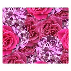 Roses Pink Tourmaline Seamless Premium Plush Fleece Blanket (small)