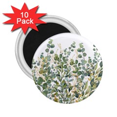 Gold And Green Eucalyptus Leaves 2 25  Magnets (10 Pack)  by Jack14